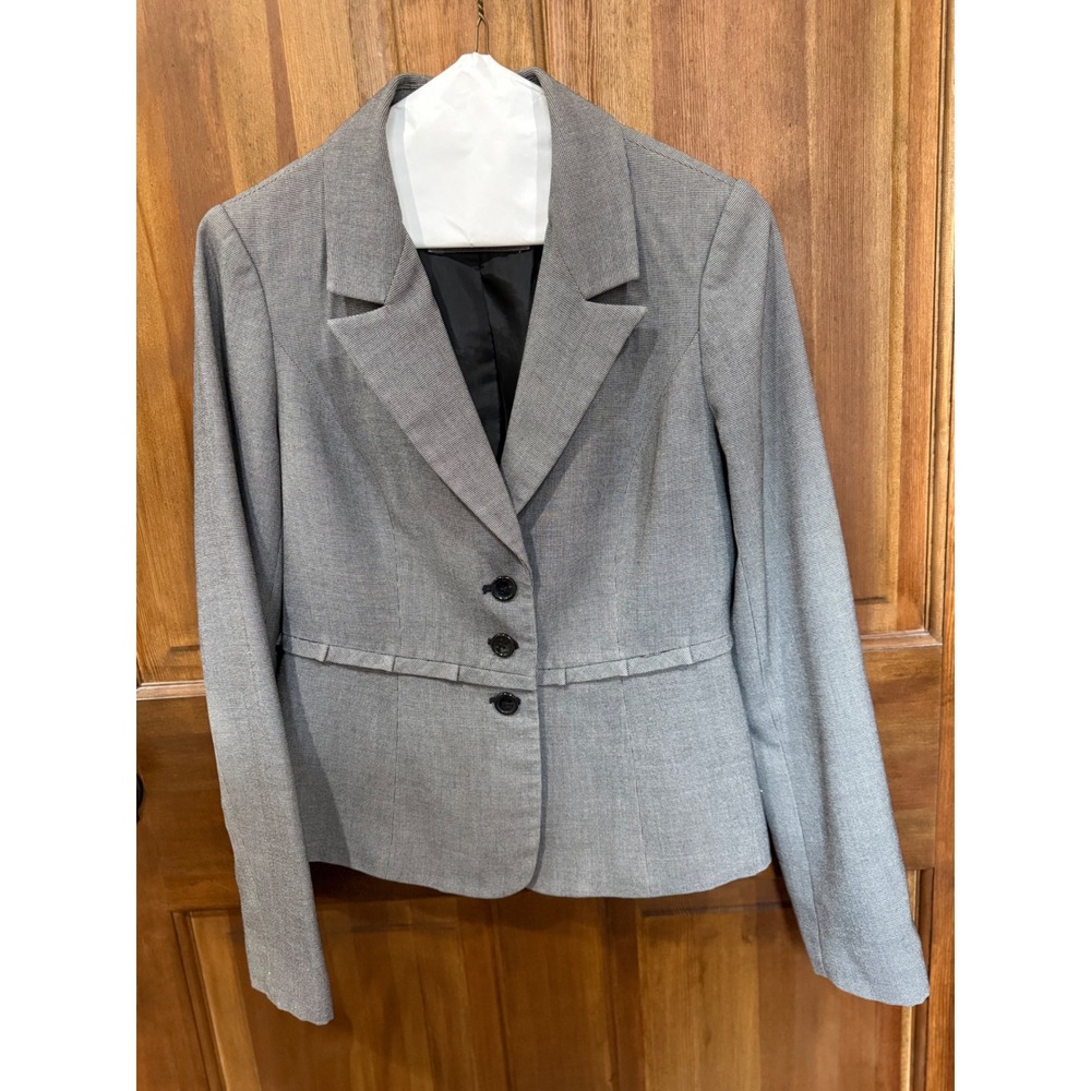 The Limited Womens Grey Micro Houndstooth Three‎ Button Blazer Jacket Size S